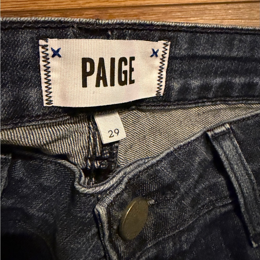 PAIGE Kylie Crop Women’s Cuffed Dark Blue Jeans Size 29 - Picture 4 of 6
